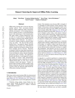 Dataset Clustering for Improved Offline Policy Learning