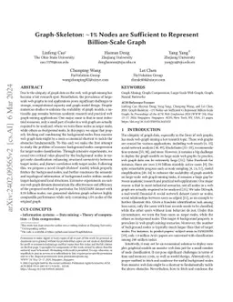 Graph-Skeleton: ~1% Nodes are Sufficient to Represent Billion-Scale
  Graph