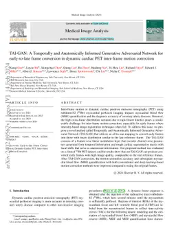 TAI-GAN: A Temporally and Anatomically Informed Generative Adversarial
  Network for early-to-late frame conversion in dynamic cardiac PET inter-frame
  motion correction