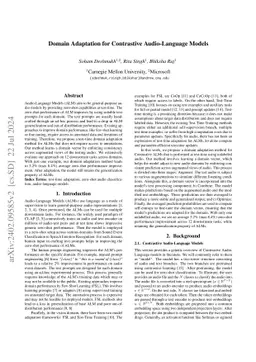 Domain Adaptation for Contrastive Audio-Language Models