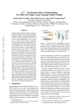The Butterfly Effect of Model Editing: Few Edits Can Trigger Large
  Language Models Collapse