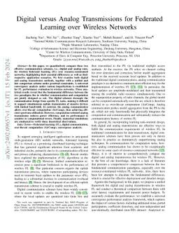 Digital versus Analog Transmissions for Federated Learning over Wireless
  Networks