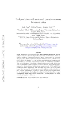 Foul prediction with estimated poses from soccer broadcast video