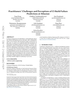 Practitioners' Challenges and Perceptions of CI Build Failure
  Predictions at Atlassian