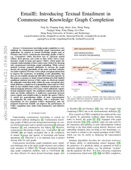 EntailE: Introducing Textual Entailment in Commonsense Knowledge Graph
  Completion