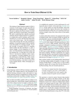 How to Train Data-Efficient LLMs