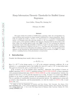 Sharp Information-Theoretic Thresholds for Shuffled Linear Regression