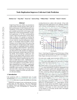 Node Duplication Improves Cold-start Link Prediction