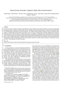 Region Feature Descriptor Adapted to High Affine Transformations