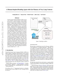A Human-Inspired Reading Agent with Gist Memory of Very Long Contexts