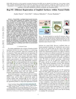 Reg-NF: Efficient Registration of Implicit Surfaces within Neural Fields