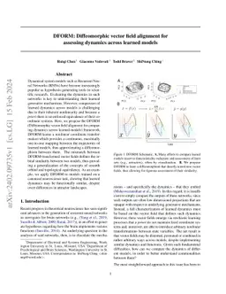 DFORM: Diffeomorphic vector field alignment for assessing dynamics
  across learned models