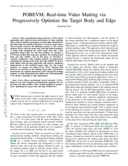 POBEVM: Real-time Video Matting via Progressively Optimize the Target
  Body and Edge