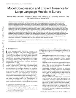 Model Compression and Efficient Inference for Large Language Models: A
  Survey