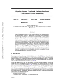 Aligning Crowd Feedback via Distributional Preference Reward Modeling