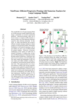 NutePrune: Efficient Progressive Pruning with Numerous Teachers for
  Large Language Models
