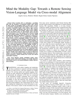 Mind the Modality Gap: Towards a Remote Sensing Vision-Language Model via Cross-modal Alignment