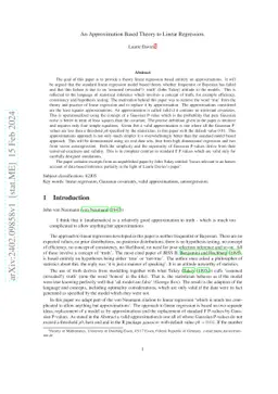 An Approximation Based Theory of Linear Regression