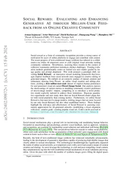 Social Reward: Evaluating and Enhancing Generative AI through
  Million-User Feedback from an Online Creative Community