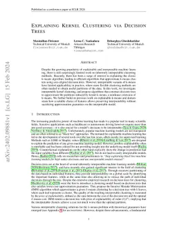 Explaining Kernel Clustering via Decision Trees