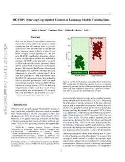 DE-COP: Detecting Copyrighted Content in Language Models Training Data