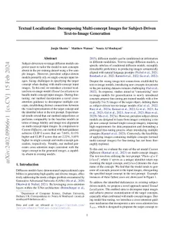 Textual Localization: Decomposing Multi-concept Images for
  Subject-Driven Text-to-Image Generation