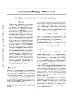 Accelerating Parallel Sampling of Diffusion Models