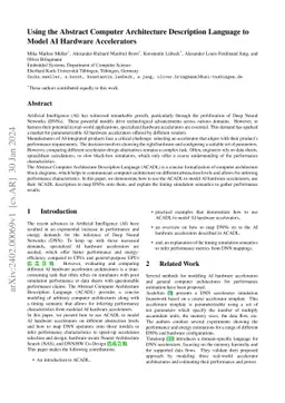 Using the Abstract Computer Architecture Description Language to Model
  AI Hardware Accelerators