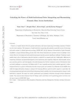 Unlocking the Power of Multi-institutional Data: Integrating and
  Harmonizing Genomic Data Across Institutions