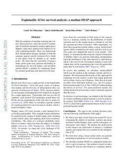 Explainable AI for survival analysis: a median-SHAP approach