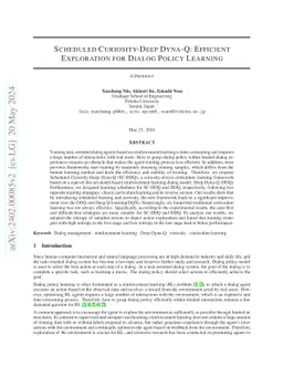 Scheduled Curiosity-Deep Dyna-Q: Efficient Exploration for Dialog Policy
  Learning