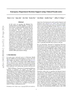 Emergency Department Decision Support using Clinical Pseudo-notes