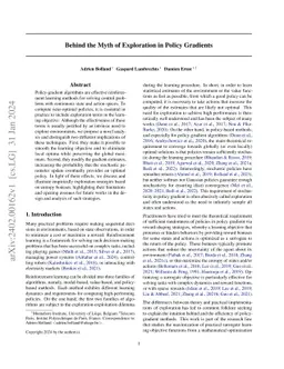 Behind the Myth of Exploration in Policy Gradients