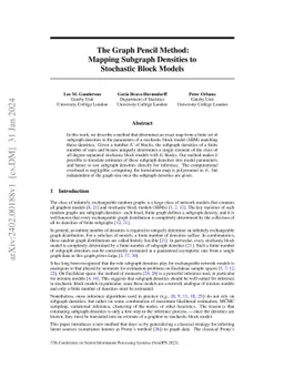 The Graph Pencil Method: Mapping Subgraph Densities to Stochastic Block
  Models