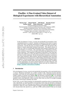 FineBio: A Fine-Grained Video Dataset of Biological Experiments with
  Hierarchical Annotation