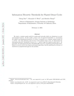 Information-Theoretic Thresholds for Planted Dense Cycles