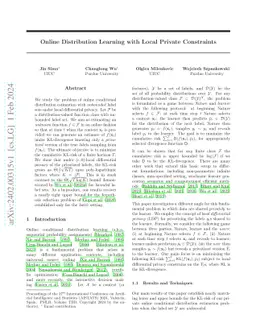 Online Distribution Learning with Local Private Constraints