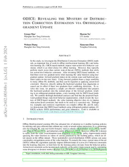 ODICE: Revealing the Mystery of Distribution Correction Estimation via
  Orthogonal-gradient Update