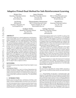 Adaptive Primal-Dual Method for Safe Reinforcement Learning