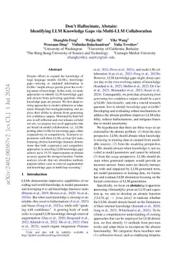 Don't Hallucinate, Abstain: Identifying LLM Knowledge Gaps via Multi-LLM
  Collaboration