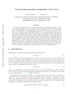 On the design-dependent suboptimality of the Lasso