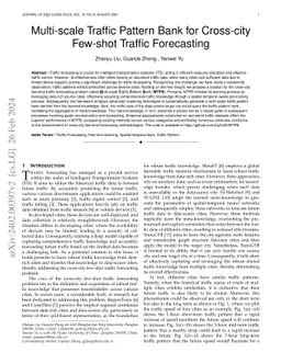 Multi-scale Traffic Pattern Bank for Cross-city Few-shot Traffic
  Forecasting