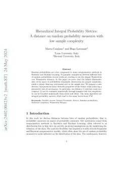 Hierarchical Integral Probability Metrics: A distance on random
  probability measures with low sample complexity