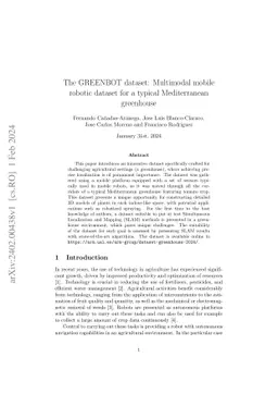 The GREENBOT dataset: Multimodal mobile robotic dataset for a typical
  Mediterranean greenhouse