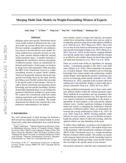 Merging Multi-Task Models via Weight-Ensembling Mixture of Experts