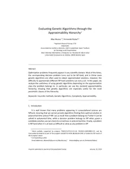 Evaluating Genetic Algorithms through the Approximability Hierarchy