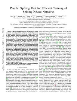 Parallel Spiking Unit for Efficient Training of Spiking Neural Networks
