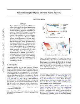 Preconditioning for Physics-Informed Neural Networks