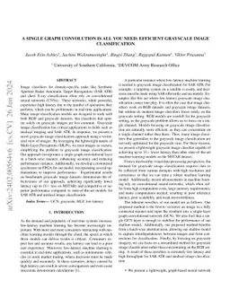 A Single Graph Convolution Is All You Need: Efficient Grayscale Image
  Classification