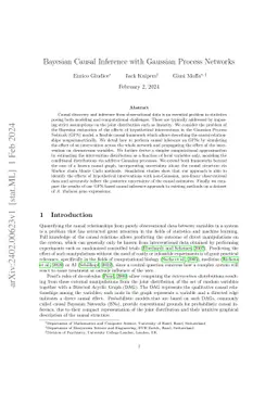 Bayesian Causal Inference with Gaussian Process Networks